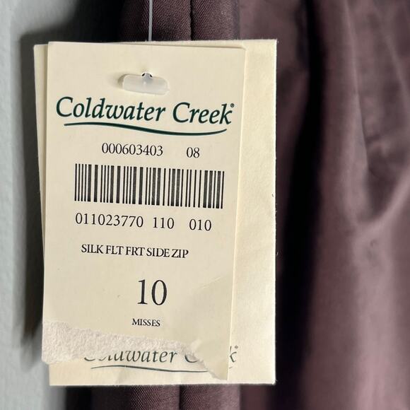 Coldwater Creek Silk Flat Front Side Zip Pants Brown 10 Lined New - Picture 6 of 14